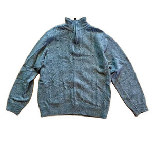 Northwest Territory Gray Cable Knit Fuzzy Pullover Sweater Mens Medium